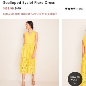 Ann Taylor Scalloped Eyelet Flare Dress